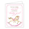 Card - Handpainted Pink Welcome Sweet Little Baby Girl Rocking Horse