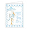 Card - Handpainted Showering you with Joy and Love Blue Stork