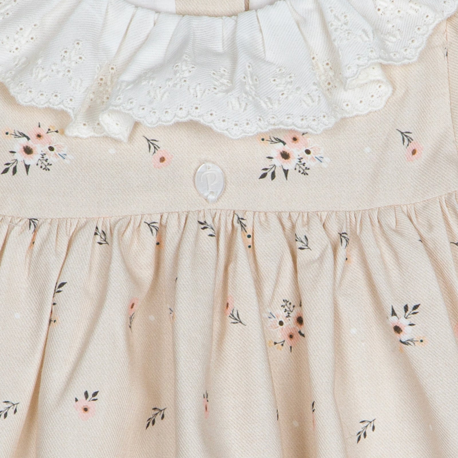 Baby Dress, Woven, Beige Floral