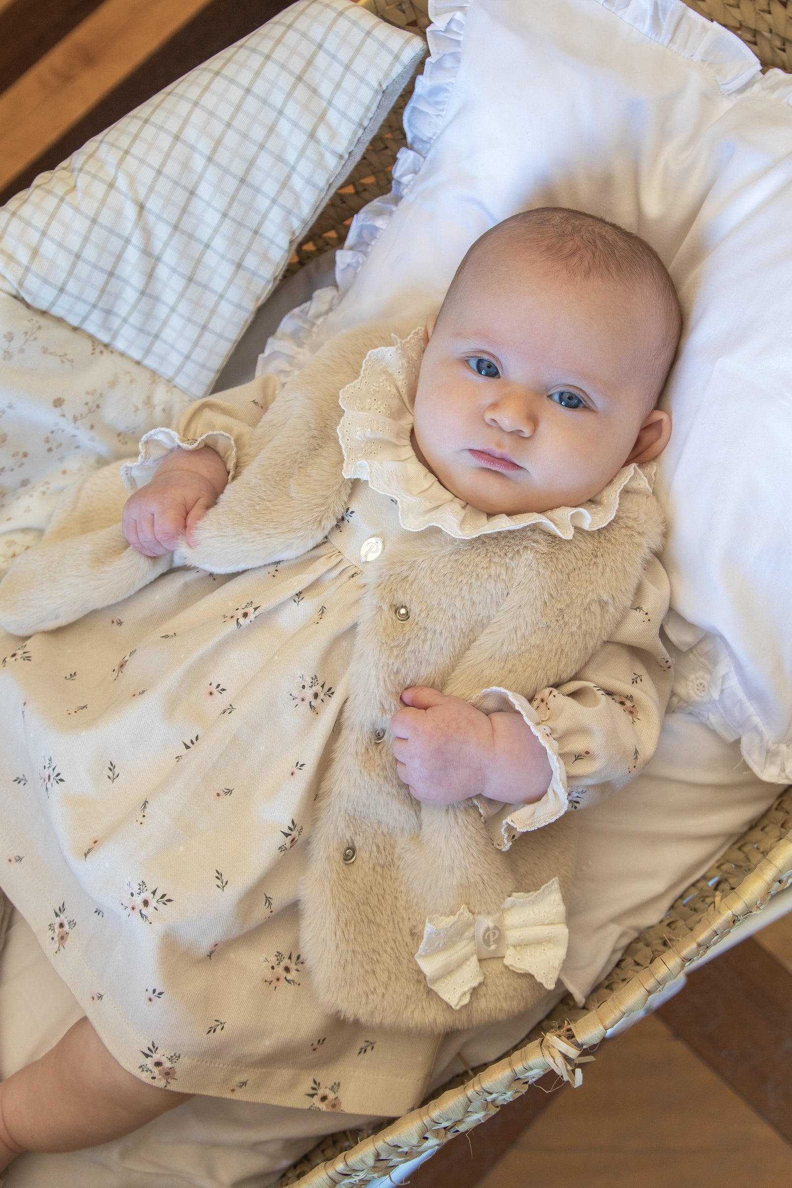 Baby Dress, Woven, Beige Floral