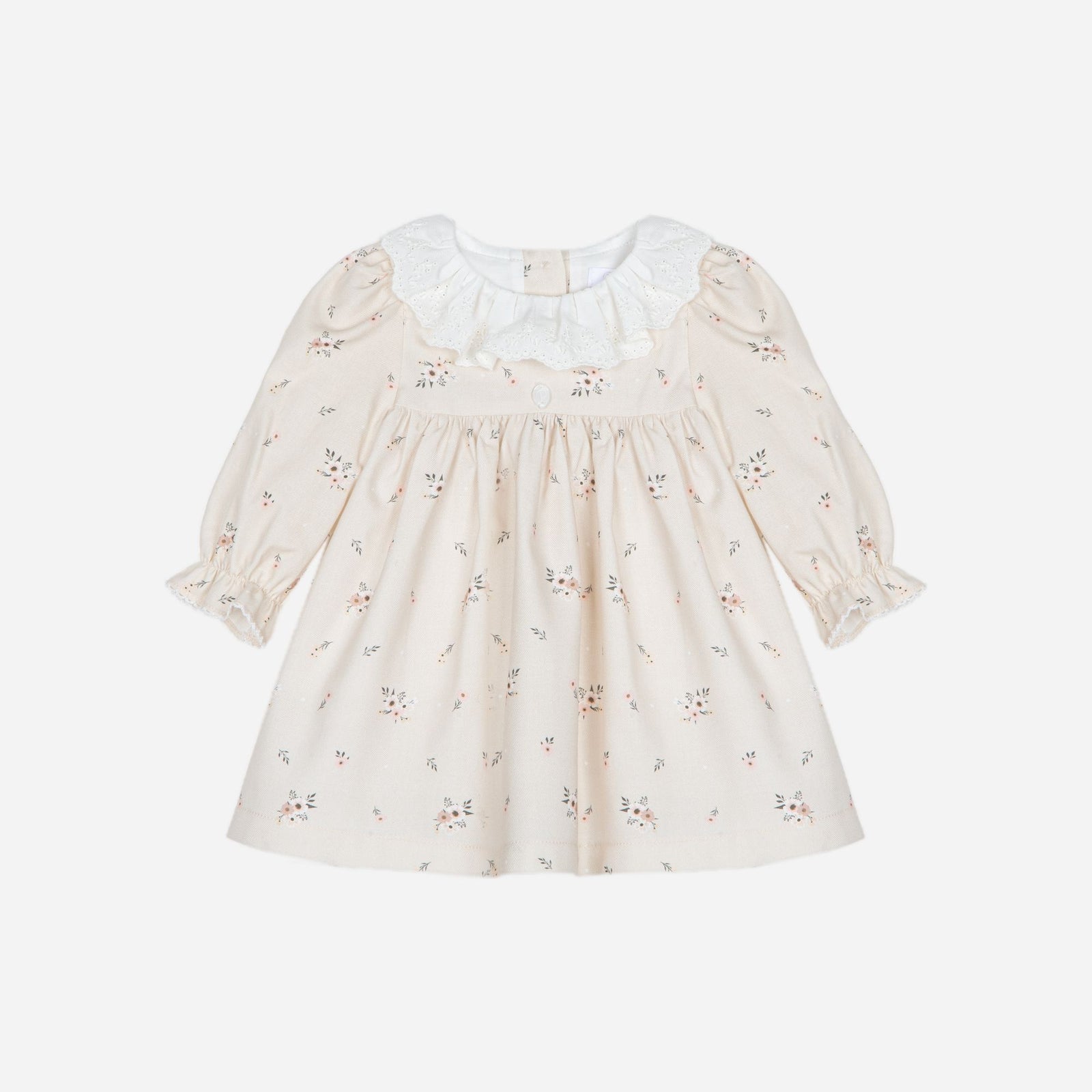 Baby Dress, Woven, Beige Floral