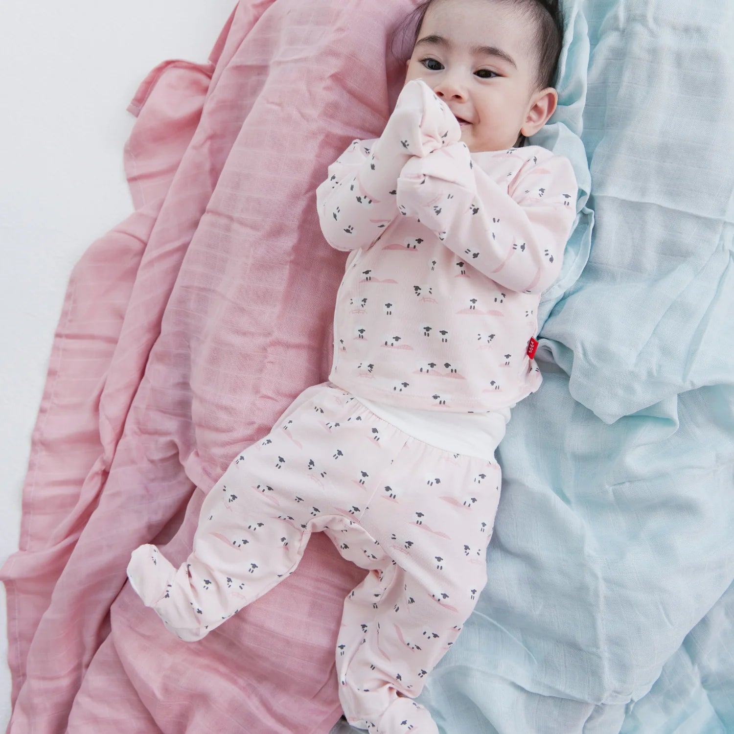 Baa Baa Baby Modal Magnetic Kimono Set, Pink