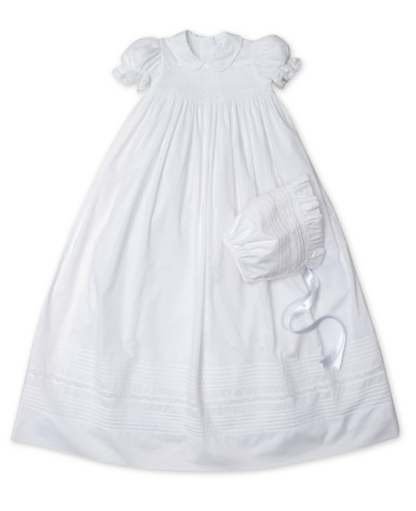 Besos New Silene Christening, SS Gown And Hat Set