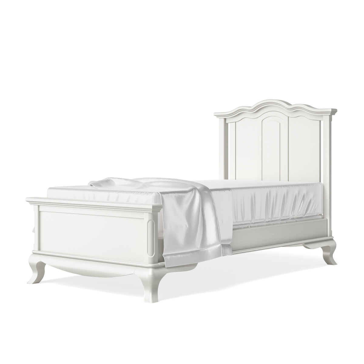 Twin Bed Solid Back Solid White