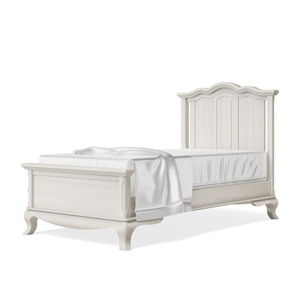 Twin Bed Solid Back Washed White
