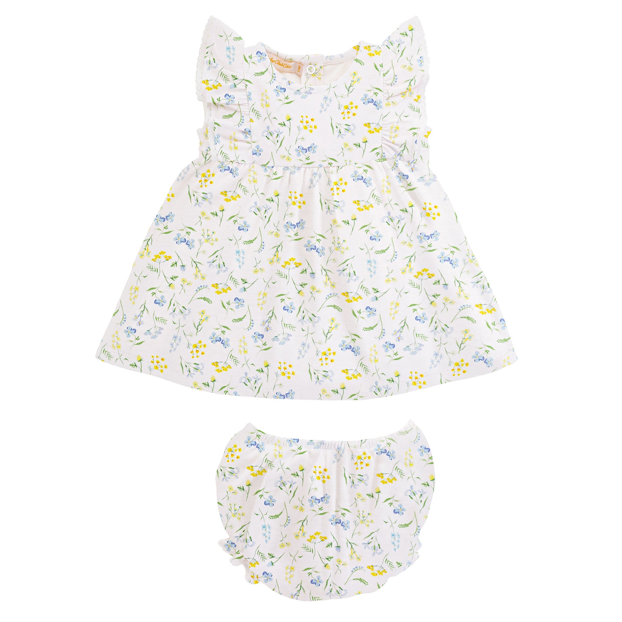 Delicate Wildflowers Dress Set with Ruffle