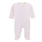 Pink Stripes III Printed Zipper Footie w/Ruffles