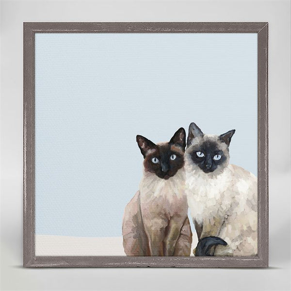 Feline Friends - Siamese Cat Duo, Mini Framed Canvas