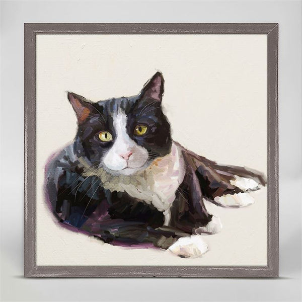 Feline Friends - Tuxedo Cat, Mini Framed Canvas
