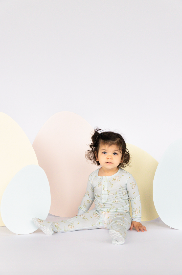 Hoppily Ever After Modal Footie, Blue
