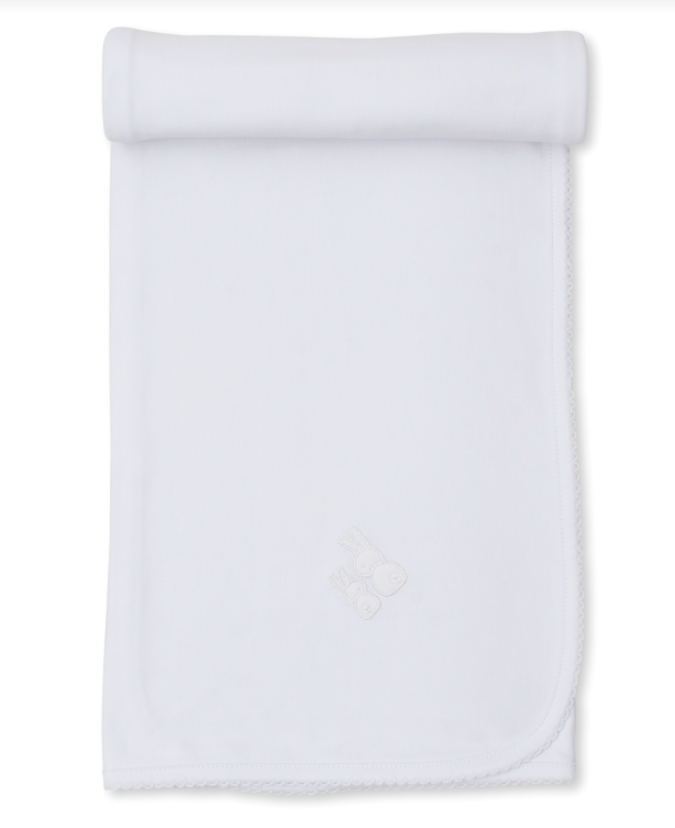 Pique Cuddle Bunnies Blanket, White