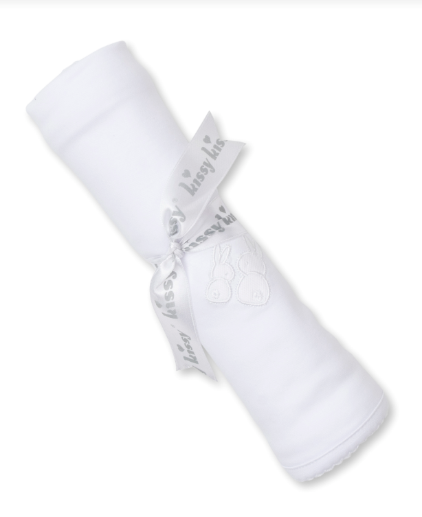 Pique Cuddle Bunnies Blanket, White