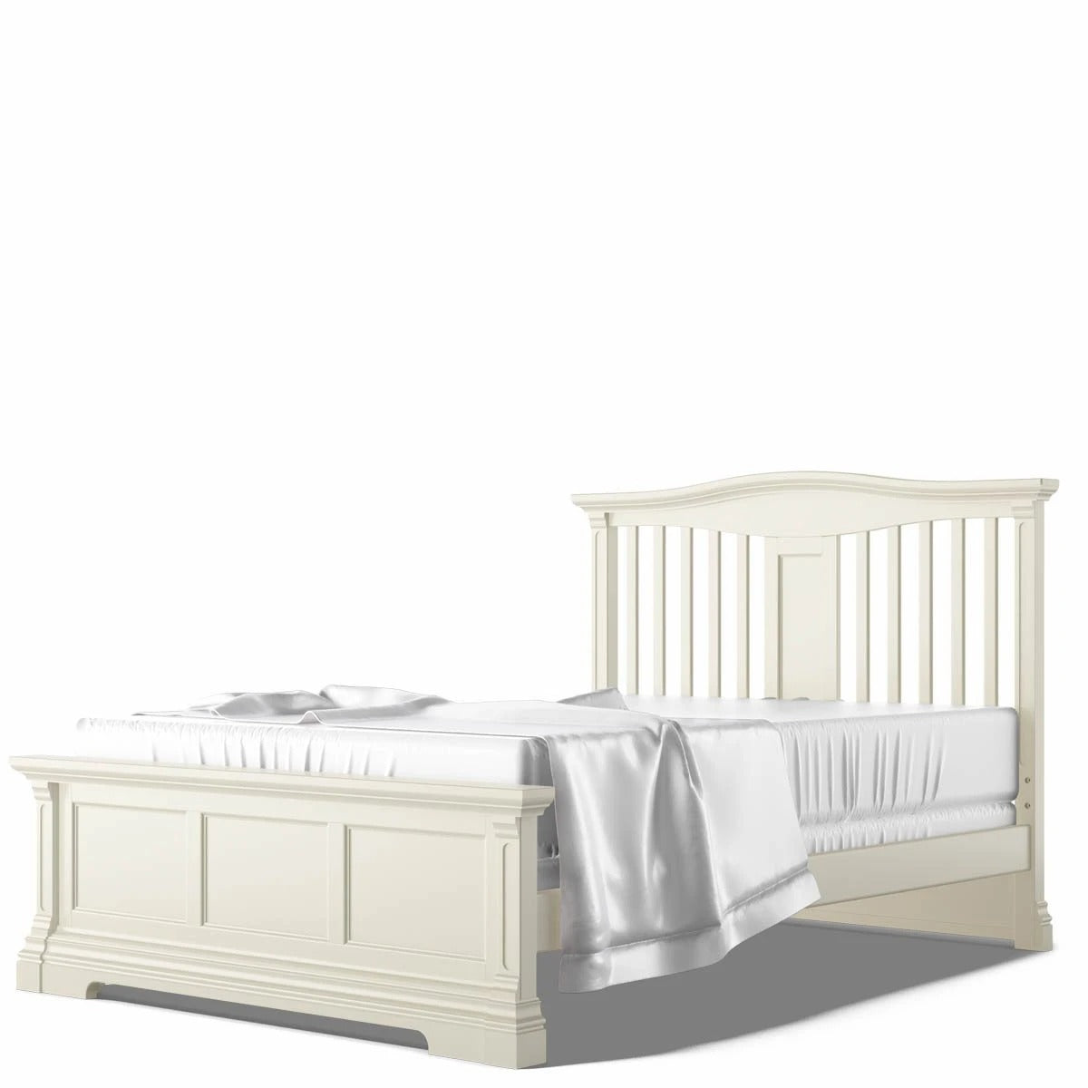 Imperio Full Bed, Open Back Bianco Satinato