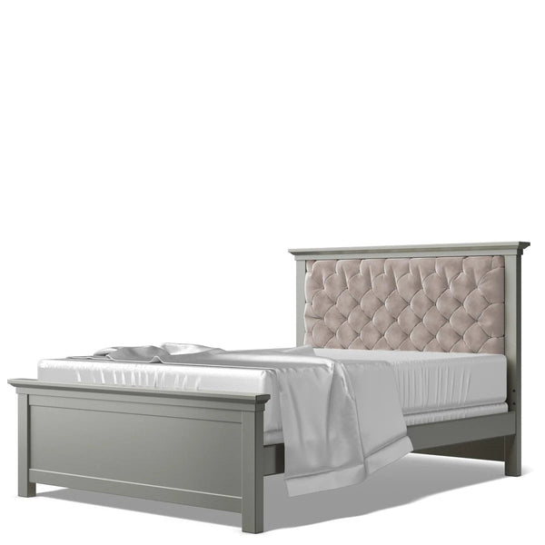 Full Bed Tufted Headboard Vintage Grey with Beige