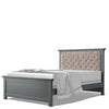 Full Bed Tufted Headboard Washed Grey with Beige Velvet
