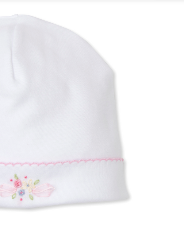 SCE Blooming Sprays Hat with Hand Emb, White