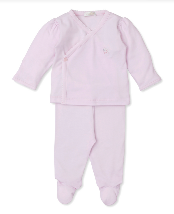 SCE Fleecy Sheep Footed Pant Set with Hand Emb, Pink