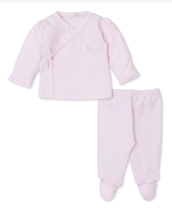 SCE Fleecy Sheep Footed Pant Set with Hand Emb, Pink
