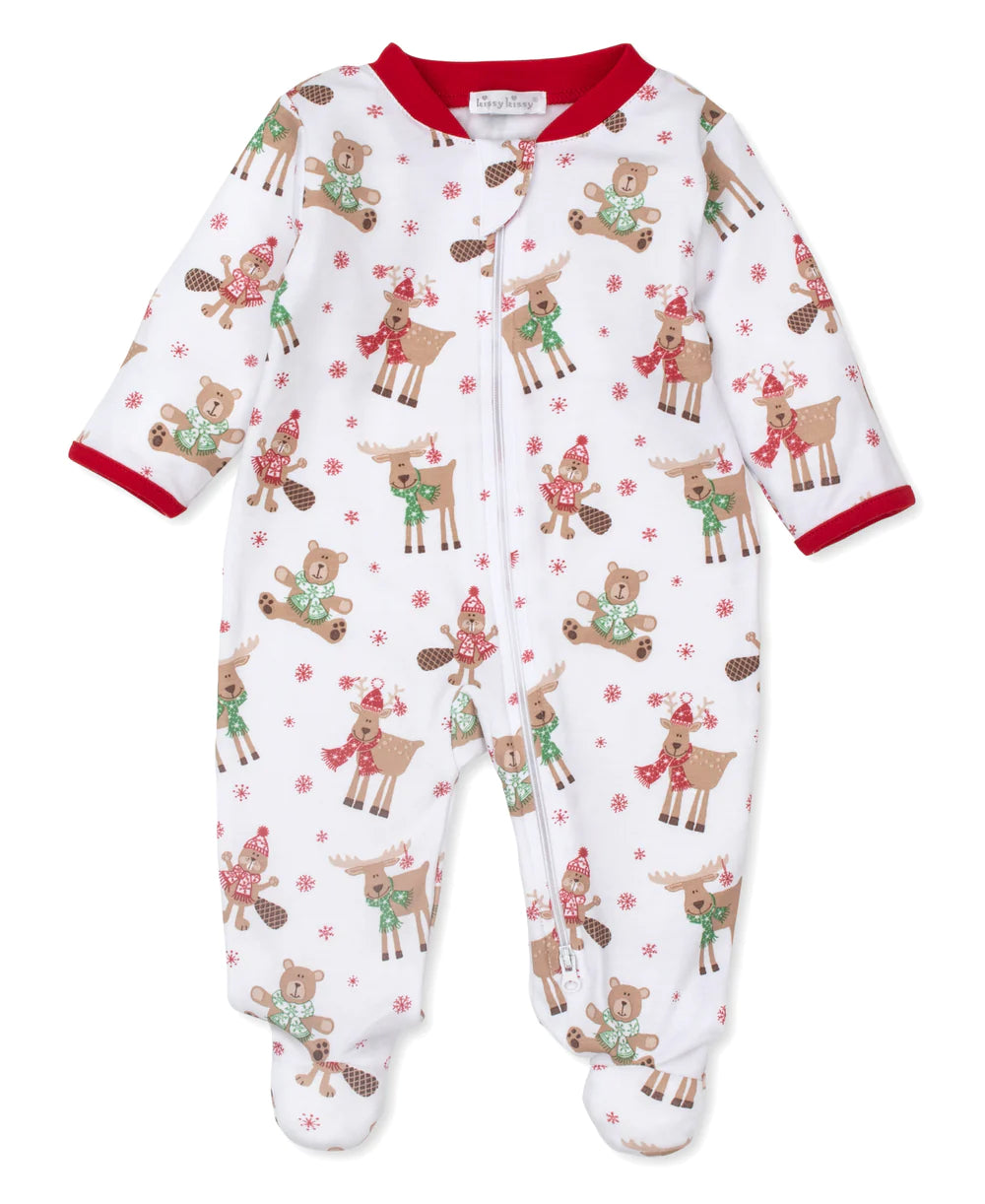 Winter Friends Zipped Footie