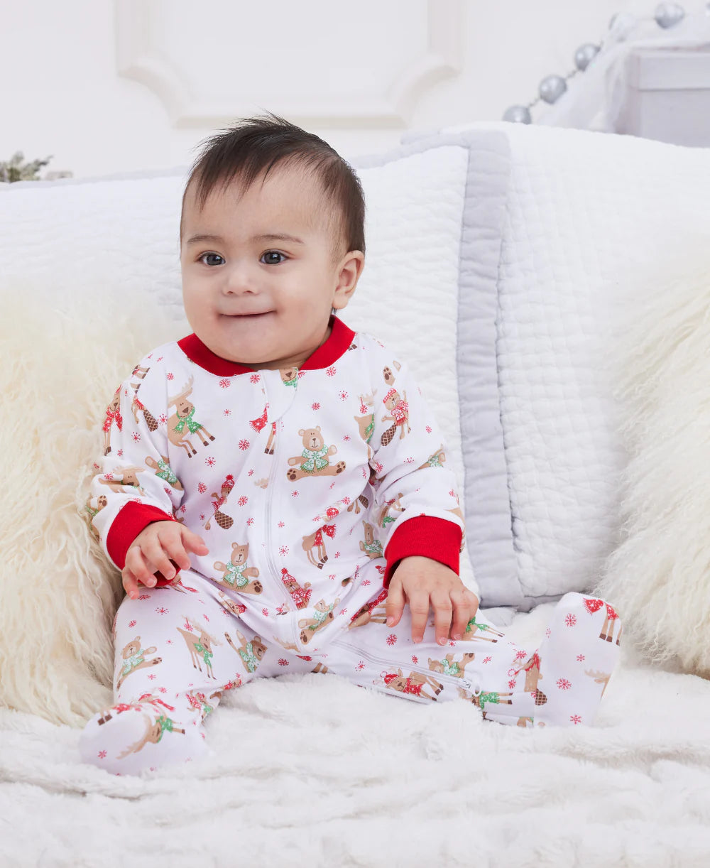 Winter Friends Zipped Footie