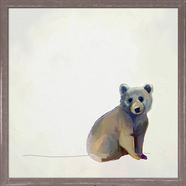 Baby Bear Sitting, Mini Framed Canvas