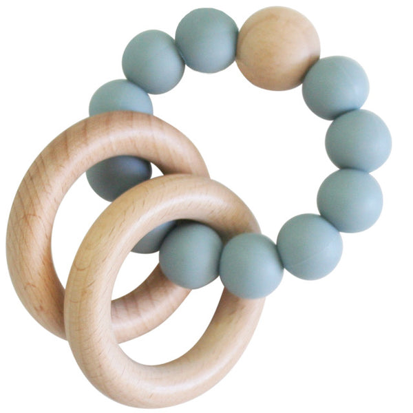 Natural Beechwood & Silicone Teether Ring Set - Ether