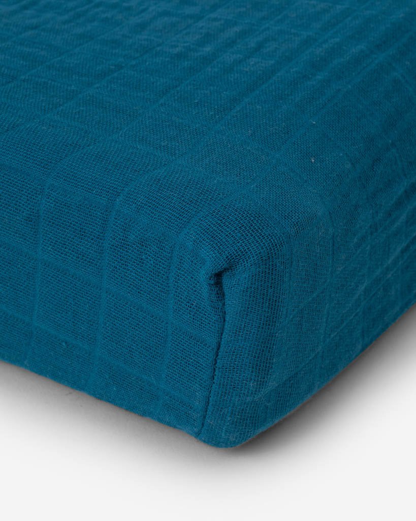 Cotton Muslin Changing Pad Cover - Lake