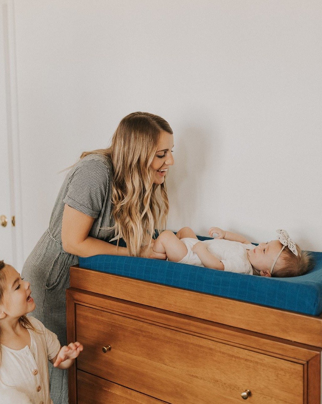 Cotton Muslin Changing Pad Cover - Lake