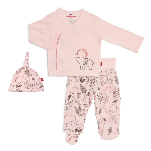 Ellie Go Lucky 3PC Kimono Set, Pink