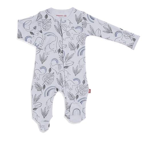 Ellie Go Lucky Organic Cotton Magnetic Footie, Blue