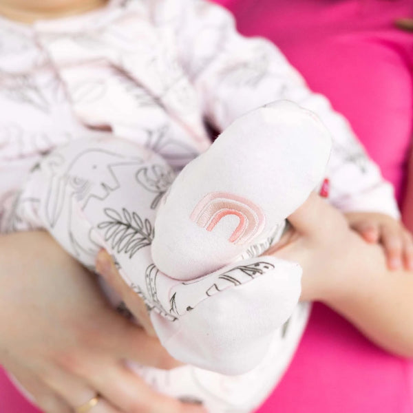 Ellie Go Lucky Organic Cotton Magnetic Footie, Pink
