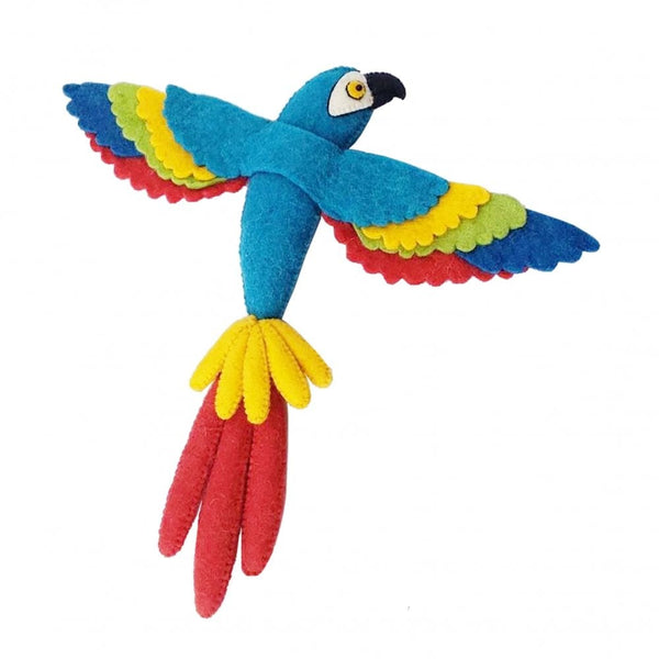Flying Blue Parrot Wall Decoration - Mini