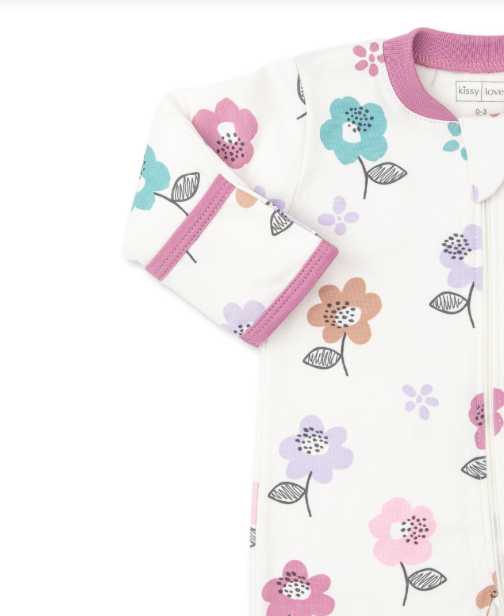 Hippie Floral Zip Footie