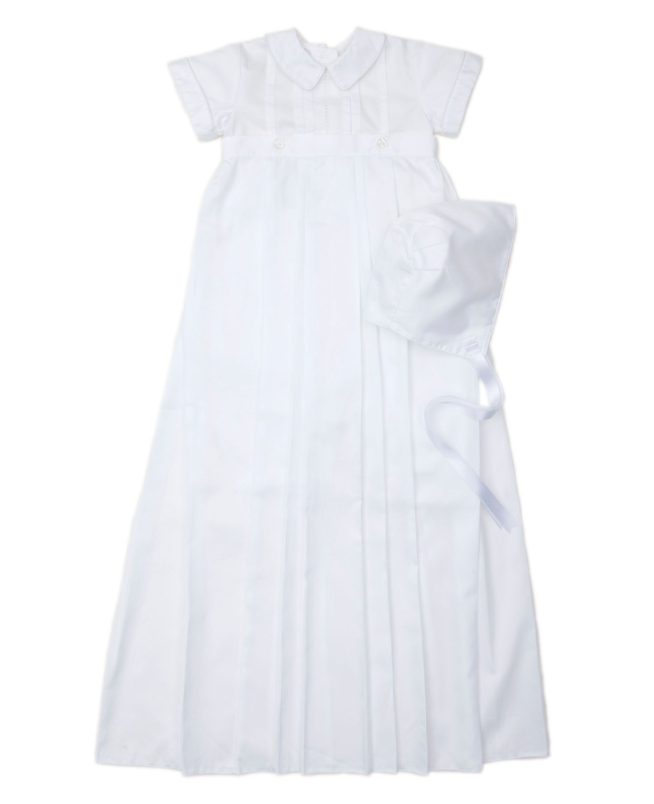 Besos Aiden Christening, S/S Converter Gown & Hat Set