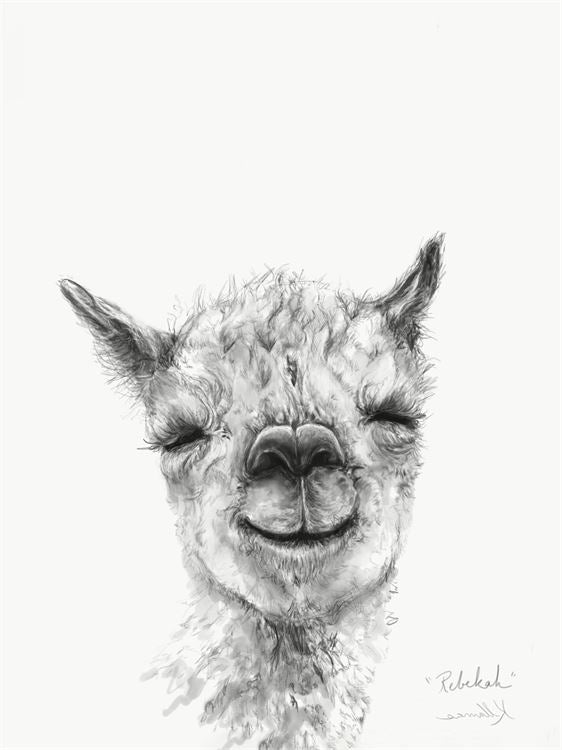 Llama Draw You A Portrait - Rebekah, Stretched Canvas Wall Art 10x14