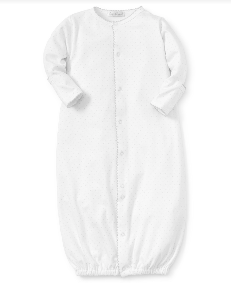 New Kissy Dots Conv. Gown, White/Silver