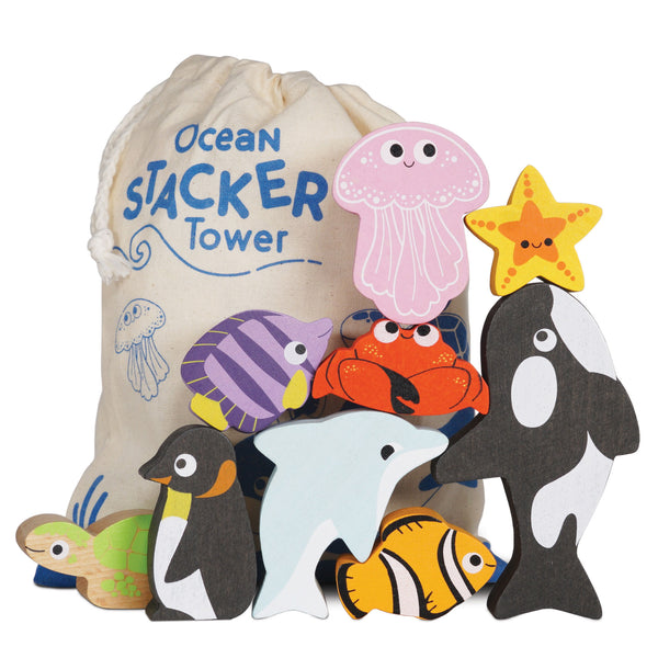 Ocean Wooden Animals Stacking Toy