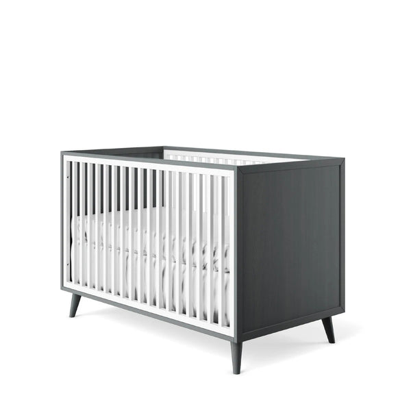 Classic Crib Oil Grey with Solid White