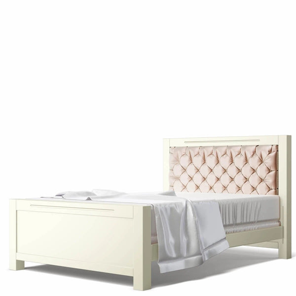 Full Bed Tufted Headboard Bianco Satinato