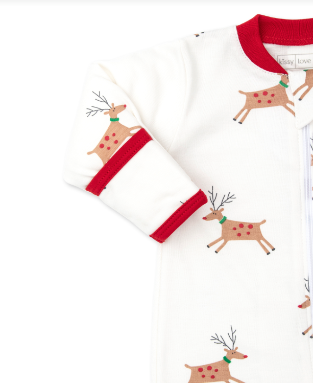 Reindeer Cheer Footie with Zip