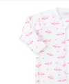 Whale Wishes Zip Footie, White/Pink