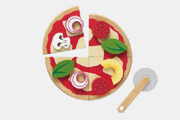Wooden Pizza with Pizza Cutter