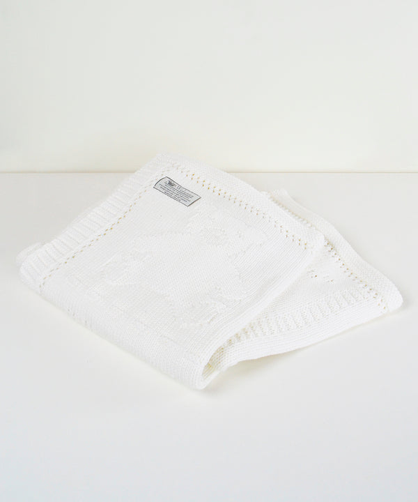 100% Cotton Super Soft Blanket, White Bear