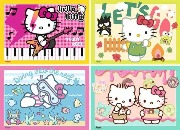 Ravensburger Let's Go Hello Kitty Bumper Pack 4 x 100PC Puzzles