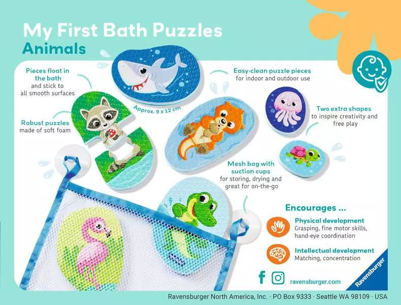 Ravensburger Play+ My First Bath Puzzles: Animals