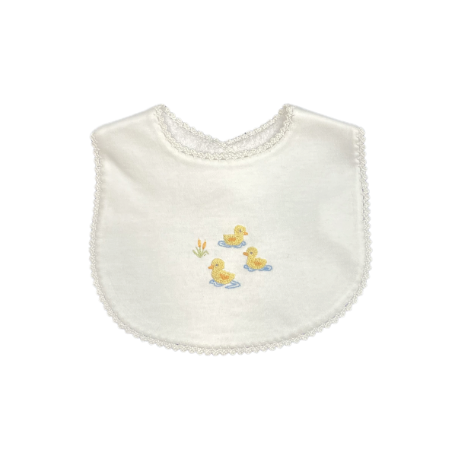 Baby Club Chic Three Little Ducks Bib w/Crochet Trim