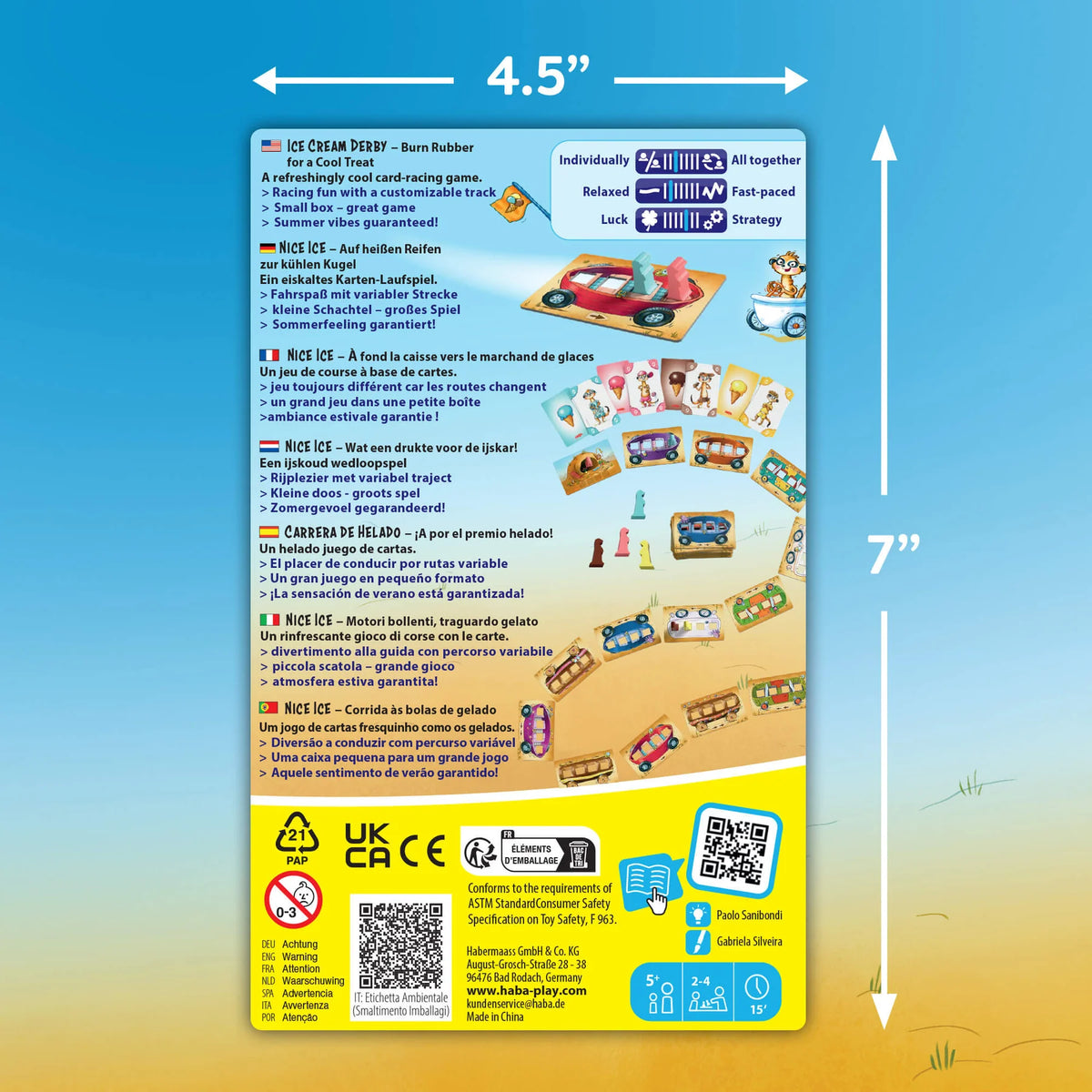 Haba Ice Cream Derby Racing Game
