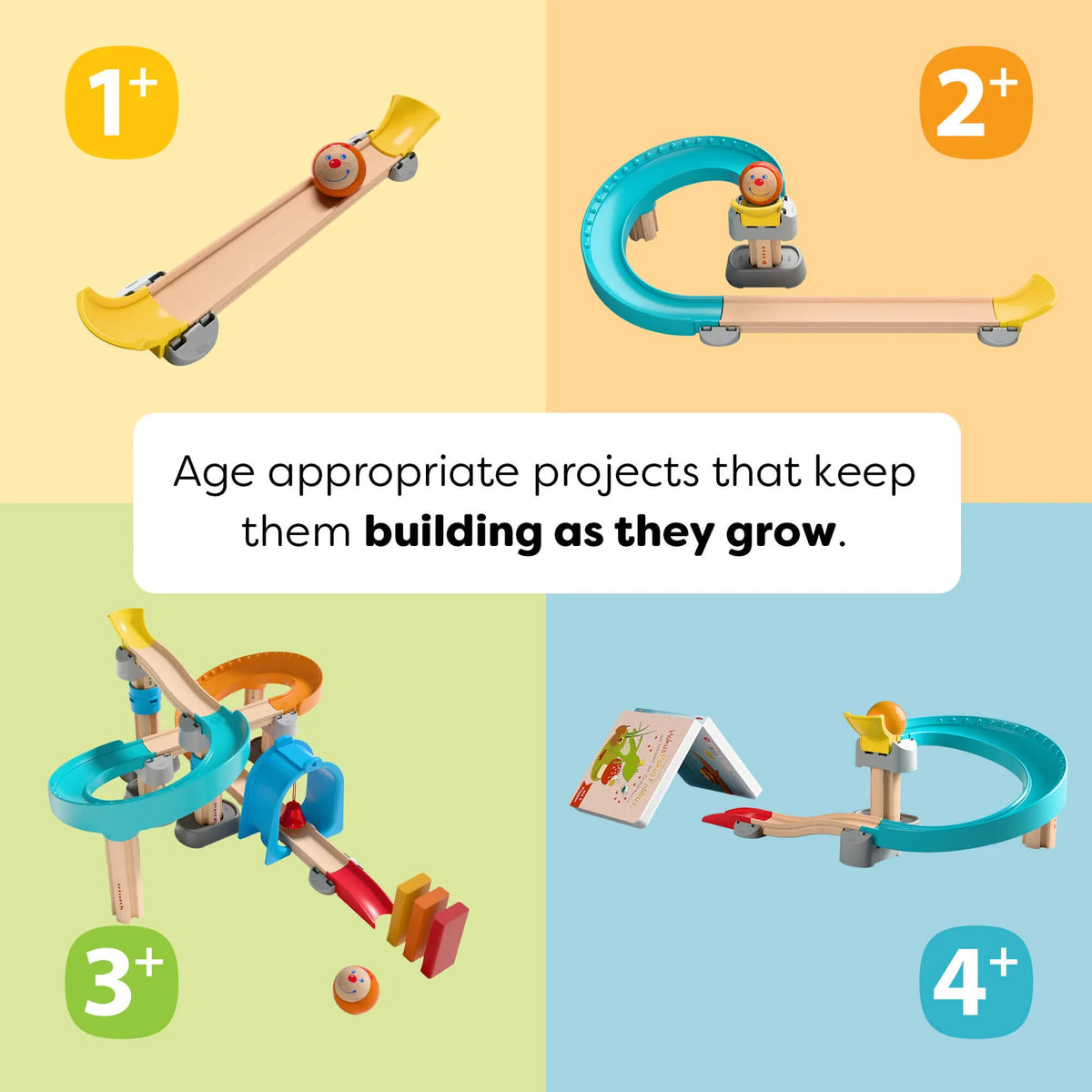 Haba Kullerbu Colorful Curves - Build & Grow Ball Track Set
