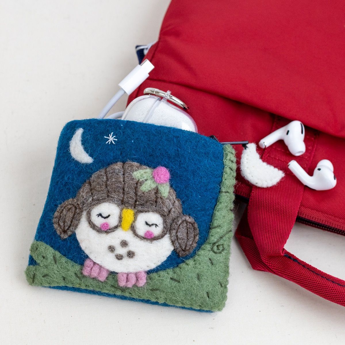 Wild Woolies Handmade Wool Coinpurse - Olivia Owlet