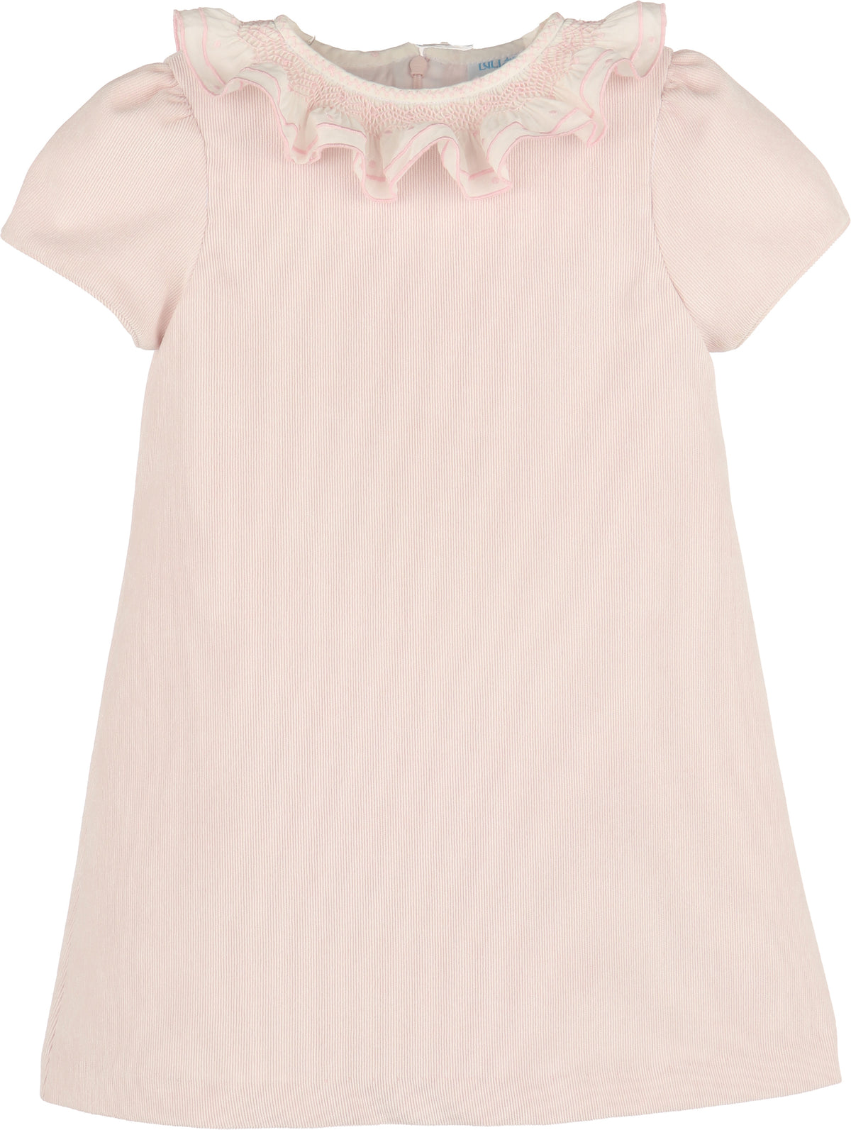 Luli & Me Sweet Corduroy A-Line Dress, Pink, Embroidery Handmade